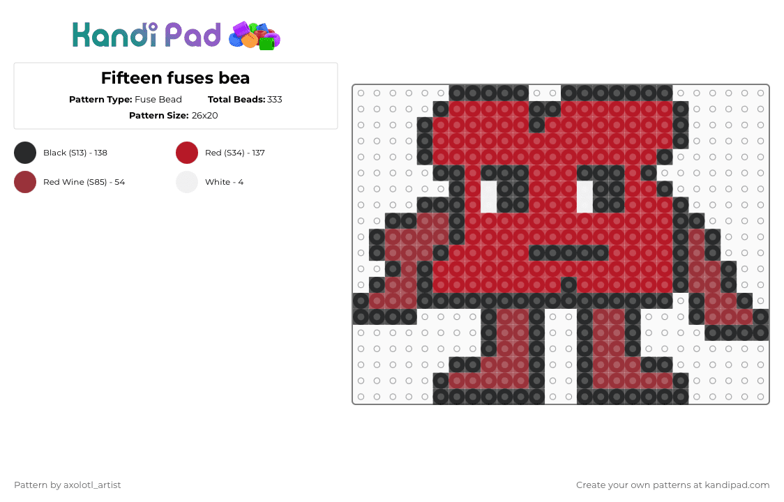 Fifteen fuses bea Fuse Bead Pattern - Kandi Pad | Kandi Patterns, Fuse ...