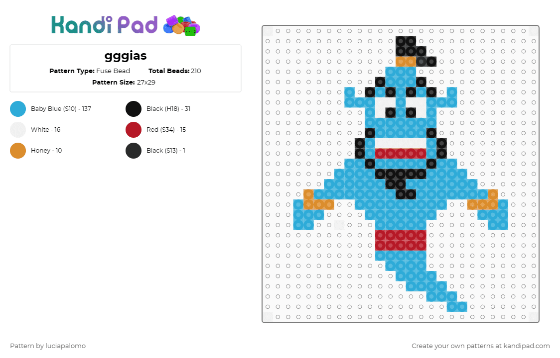 gggias - Fuse Bead Pattern by luciapalomo on Kandi Pad - light blue