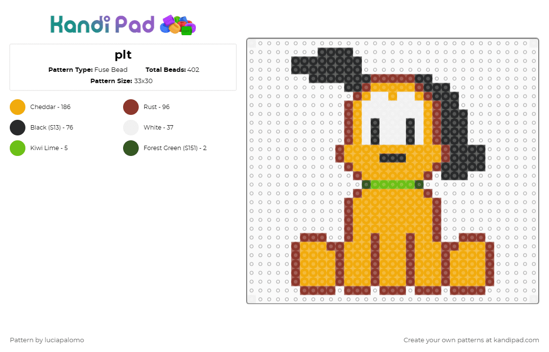 plt - Fuse Bead Pattern by luciapalomo on Kandi Pad - red,orange