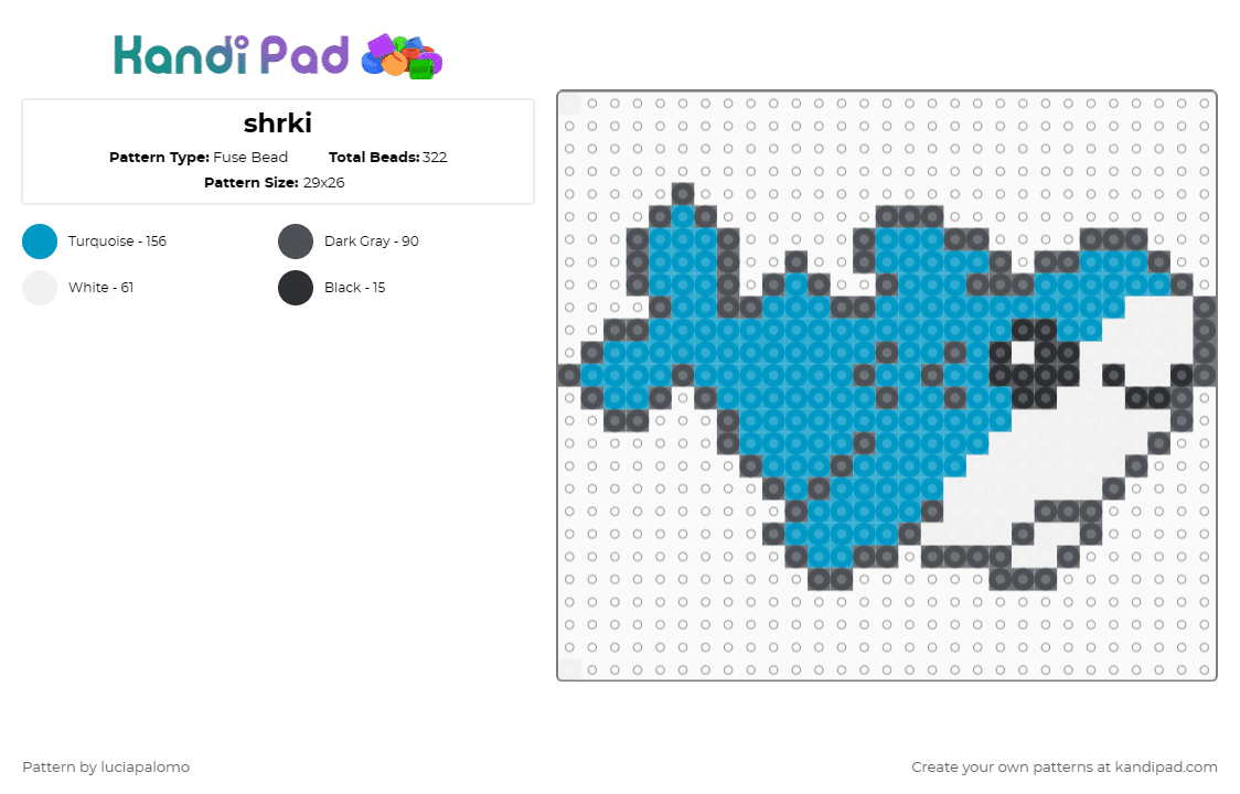 shrki - Fuse Bead Pattern by luciapalomo on Kandi Pad - gray,light blue