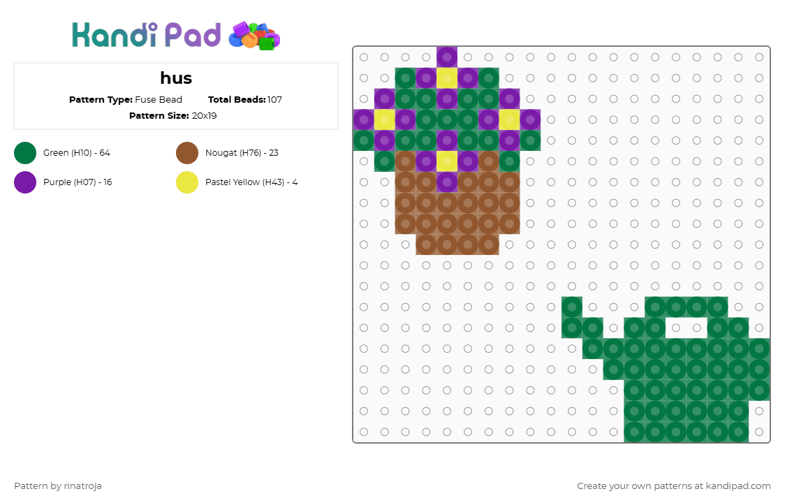 hus - Fuse Bead Pattern by rinatroja on Kandi Pad - green
