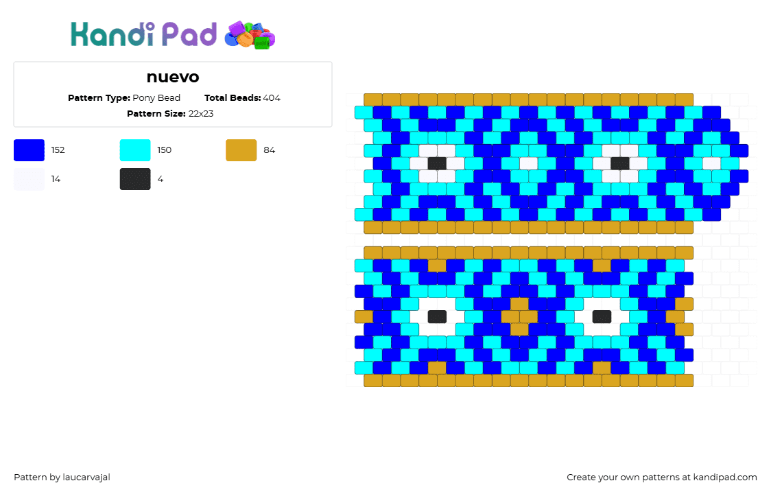 nuevo - Pony Bead Pattern by laucarvajal on Kandi Pad - purple,light blue