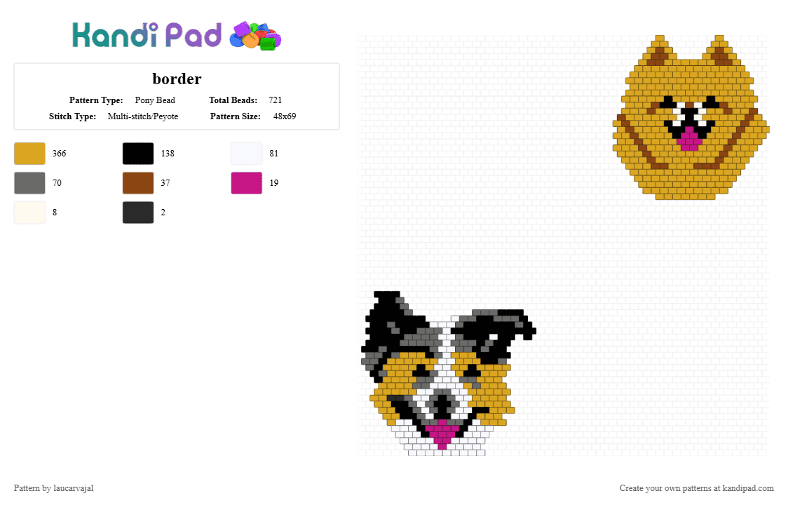 border - Pony Bead Pattern by laucarvajal on Kandi Pad - orange