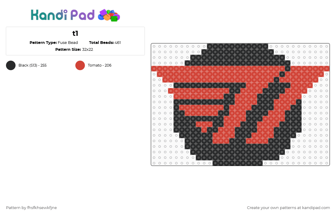 T1 Fuse Bead Pattern - Kandi Pad | Kandi Patterns, Fuse Bead Patterns ...