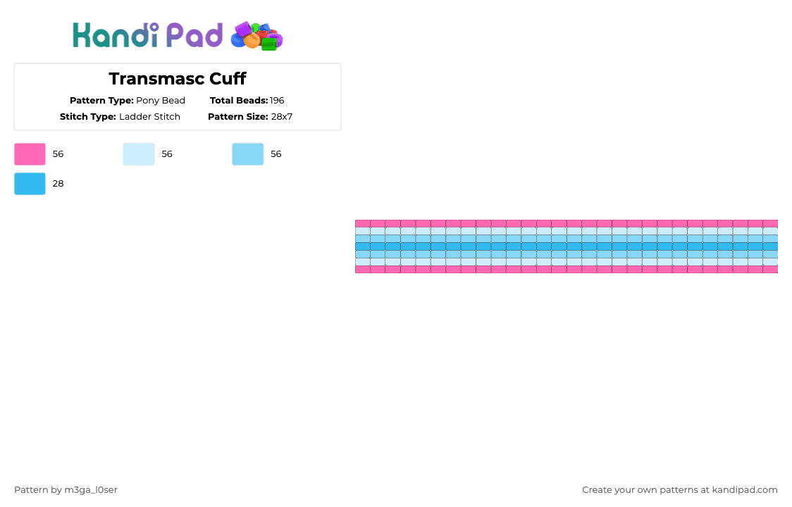 Transmasc Alignment Chart Transmasc Cuff Pony Bead Pattern - Kandi Pad | Kandi Patterns, Fuse ...