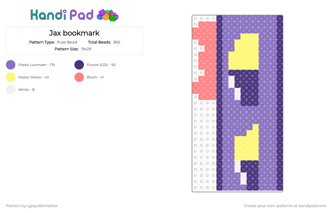 Jax bookmark - Fuse Bead Pattern by rgsquishmallow on Kandi Pad - blue, purple