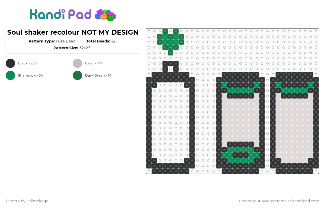 Soul shaker recolour NOT MY DESIGN - Fuse Bead Pattern by kallmekage on Kandi Pad - beige,undertale,shaker,shakey,3d