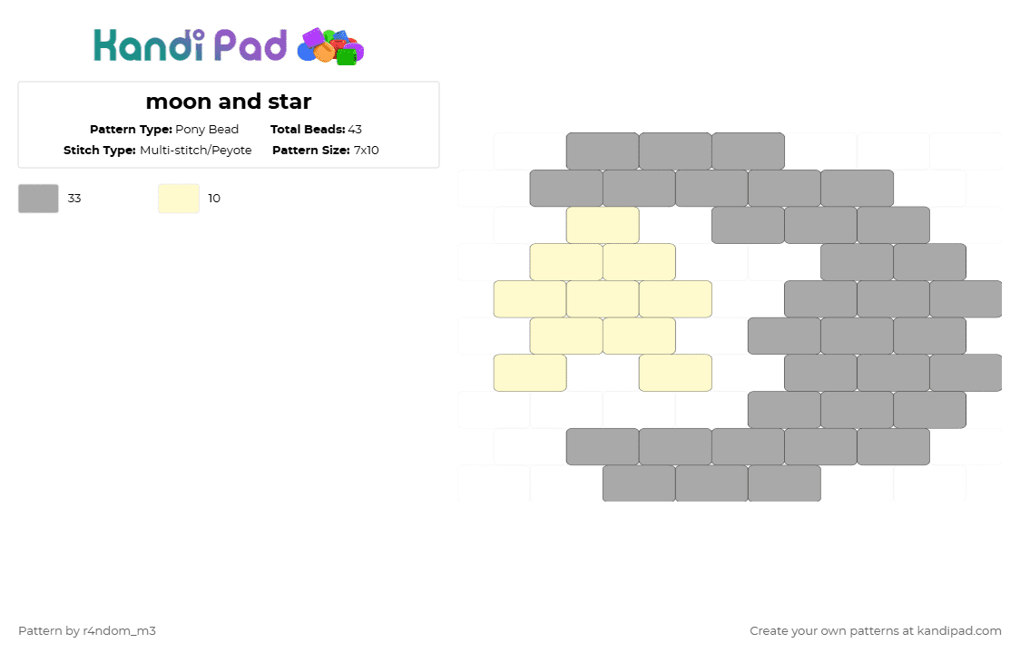 moon and star - Pony Bead Pattern by r4ndom_m3 on Kandi Pad - beige