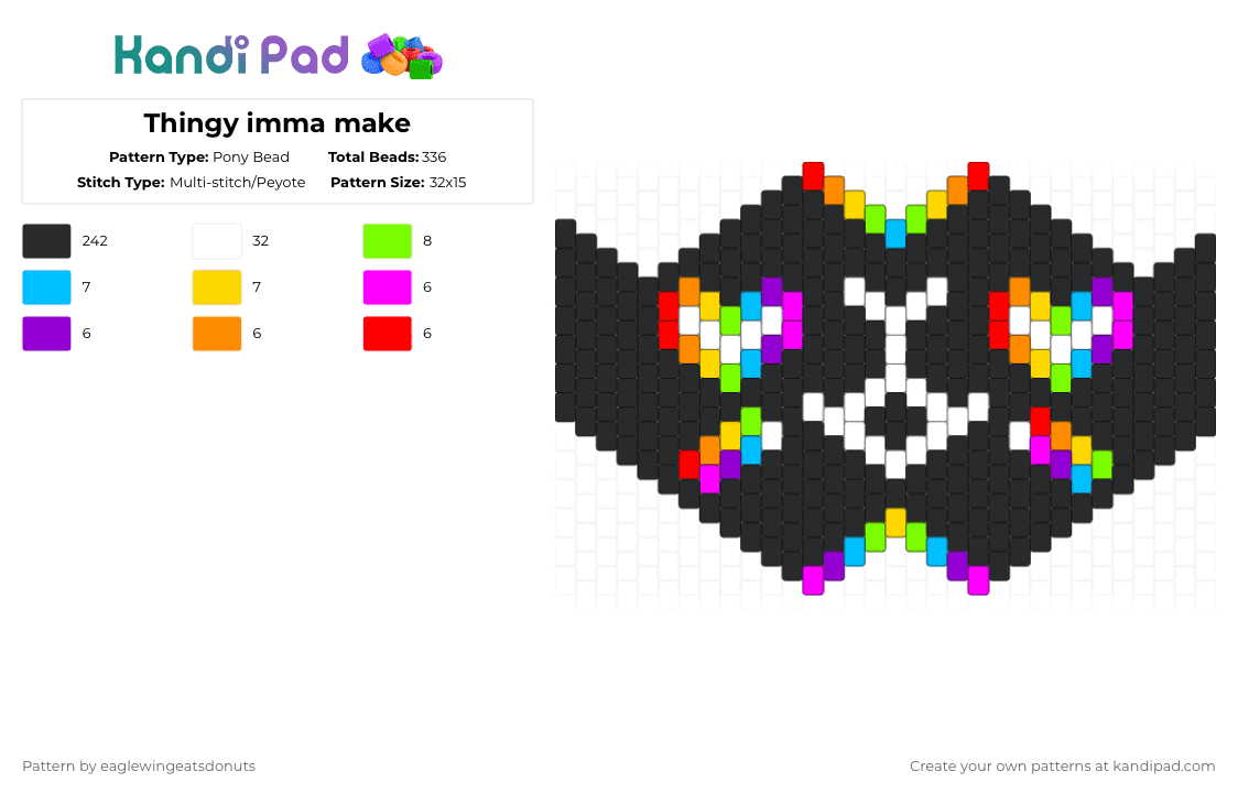 Thingy imma make - Pony Bead Pattern by eaglewingeatsdonuts on Kandi Pad - black,red,purple,yellow,colorful