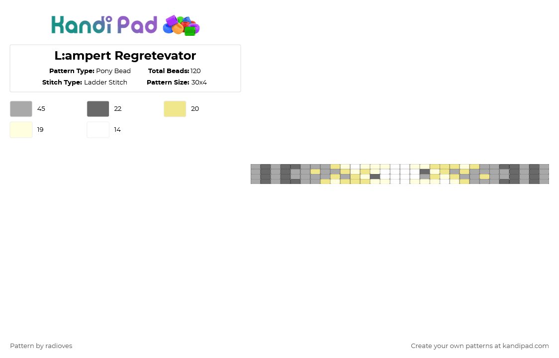 L:ampert Regretevator - Pony Bead Pattern by radioves on Kandi Pad - beige