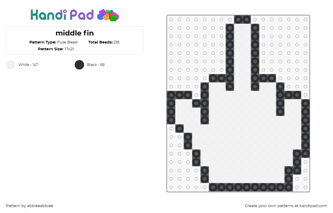 middle fin - Fuse Bead Pattern by abbieeabbiee on Kandi Pad - middle finger,hand,cursor,gesture,rebellion,expression,symbol,white