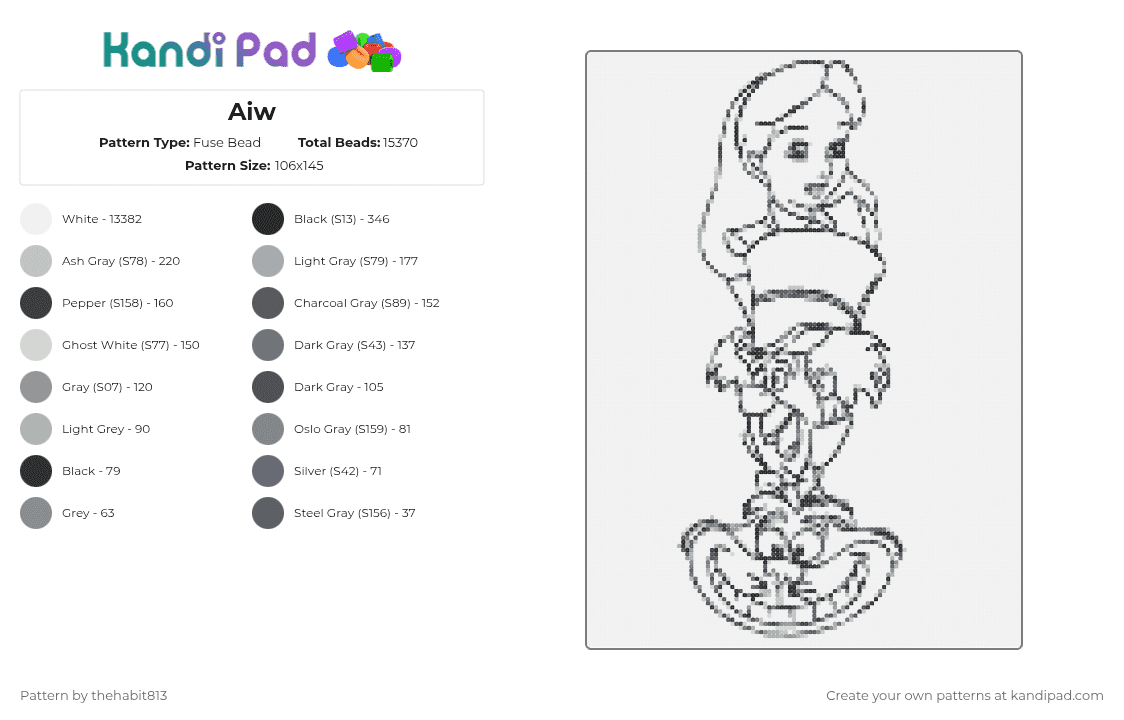 AiW - Fuse Bead Pattern by thehabit813 on Kandi Pad - were all mad here,alice in wonderland