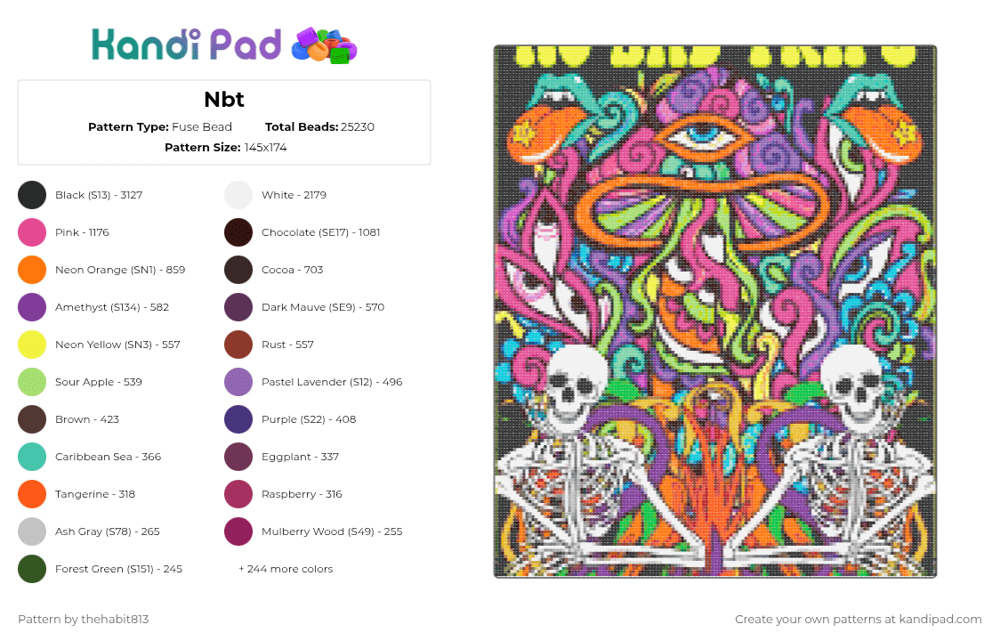 Nbt - Fuse Bead Pattern by thehabit813 on Kandi Pad - brown,purple,gray,red,colorful