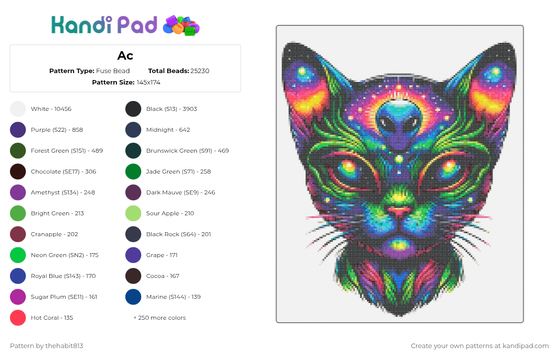 Ac - Fuse Bead Pattern by thehabit813 on Kandi Pad - white,purple,gold,green,brown,red,colorful