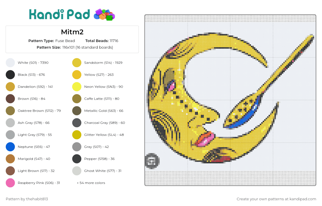 Mitm2 - Fuse Bead Pattern by thehabit813 on Kandi Pad - man in the moon,crescent,spoon,yellow