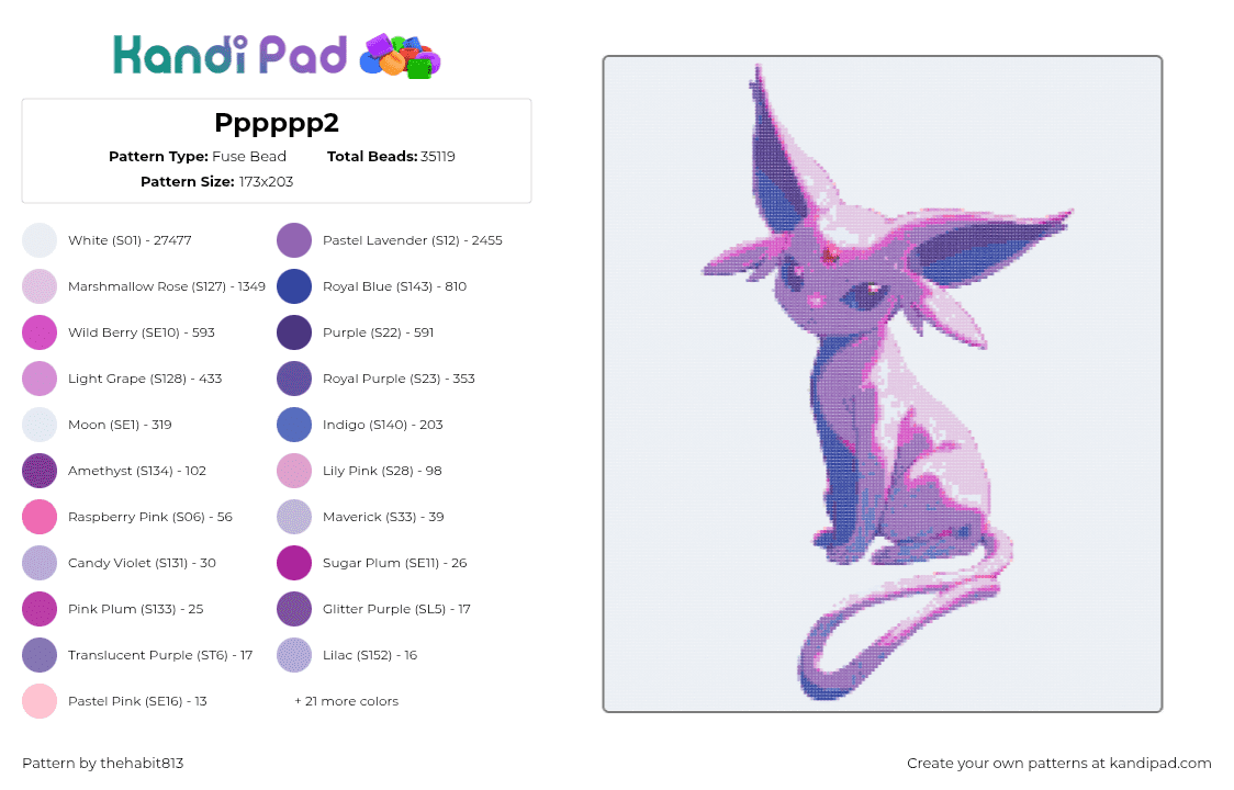 Pppppp2 - Fuse Bead Pattern by thehabit813 on Kandi Pad - 
