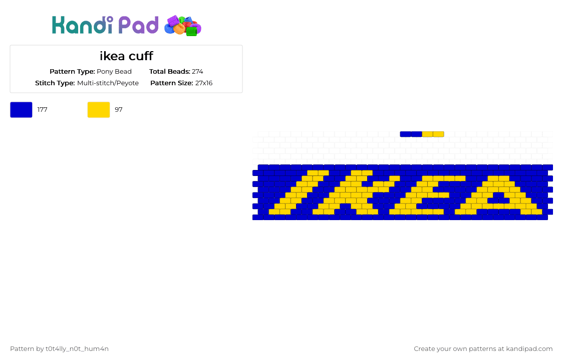 ikea cuff - Pony Bead Pattern by t0t4lly_n0t_hum4n on Kandi Pad - cuff, ikea, purple, store, yellow