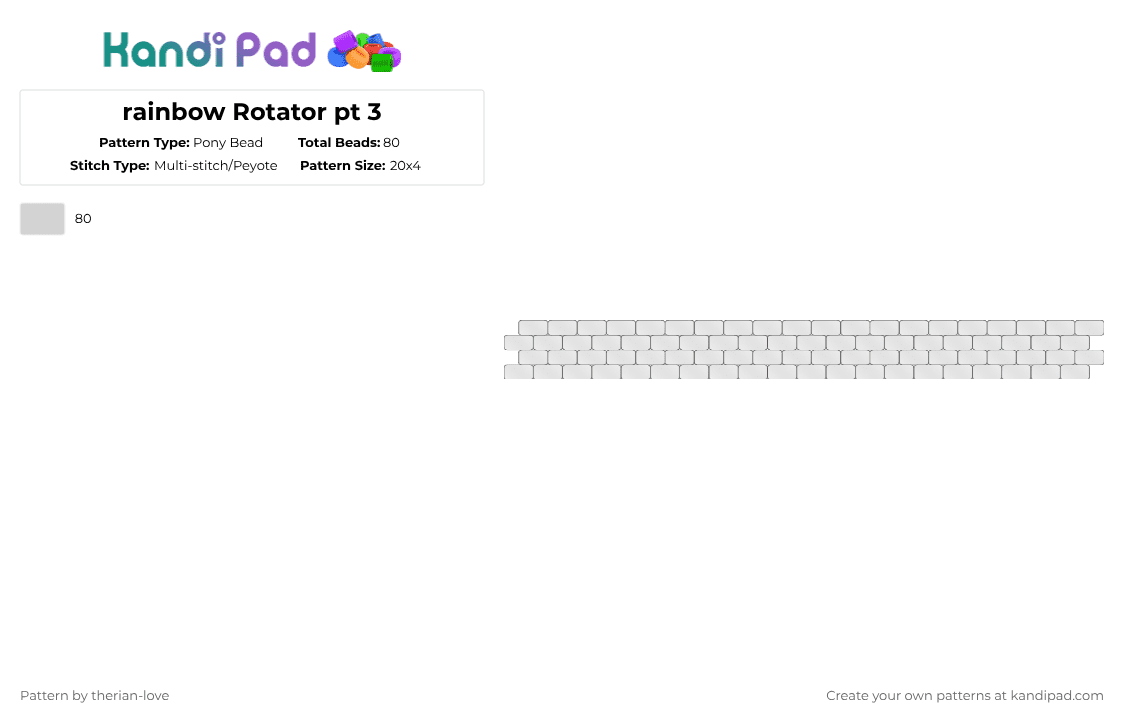 rainbow Rotator pt 3 - Pony Bead Pattern by essa_nova_xp on Kandi Pad - white