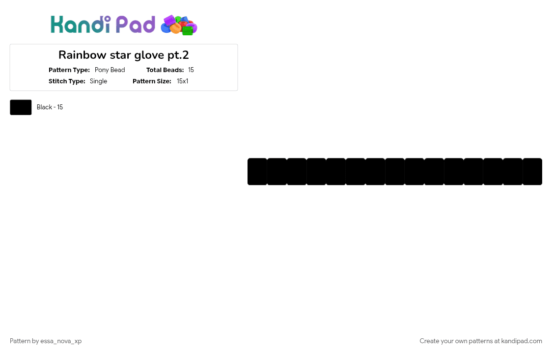 Rainbow star glove pt.2 - Pony Bead Pattern by essa_nova_xp on Kandi Pad - 