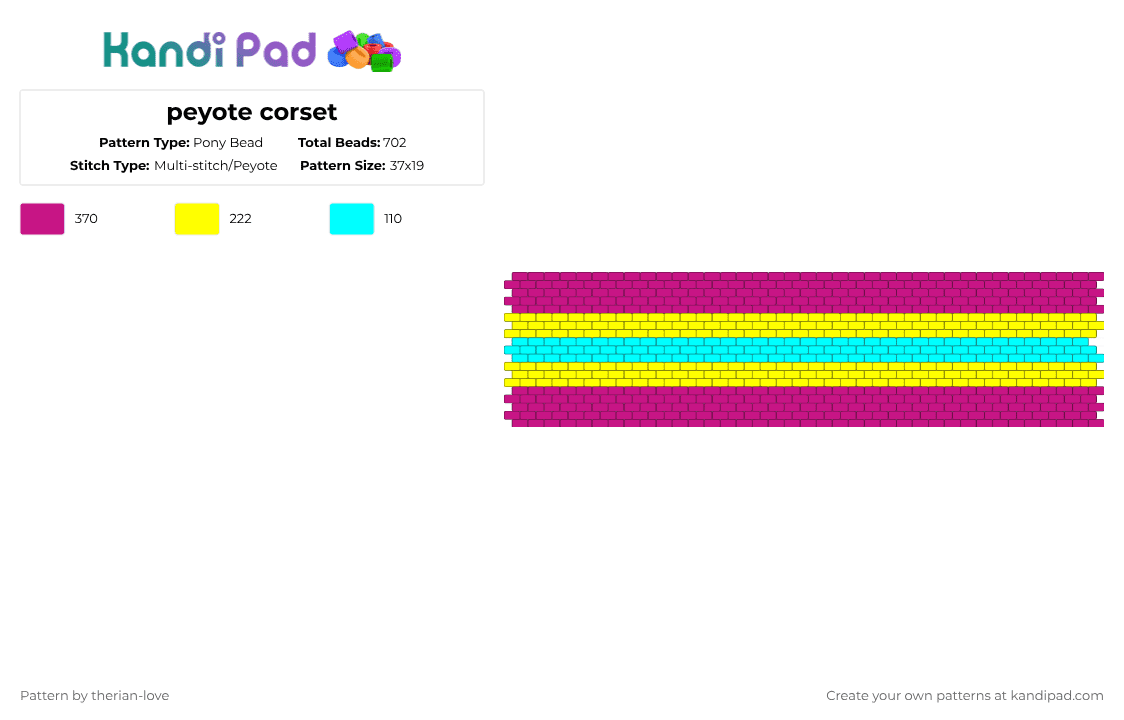 peyote corset - Pony Bead Pattern by essa_nova_xp on Kandi Pad - pink