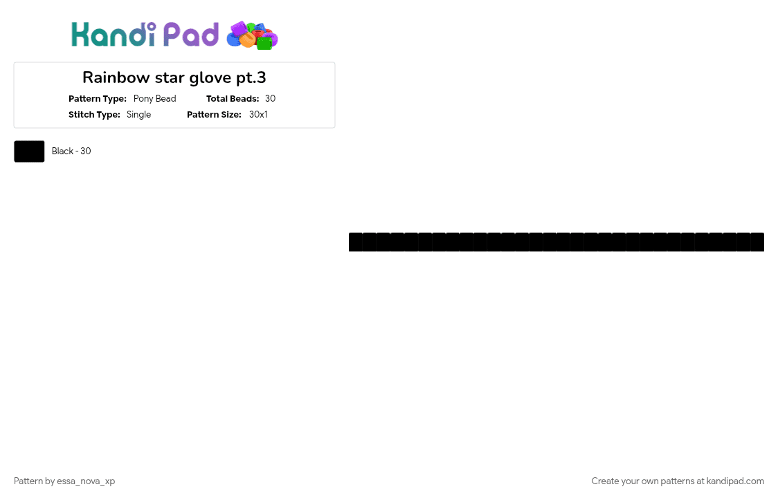 Rainbow star glove pt.3 - Pony Bead Pattern by essa_nova_xp on Kandi Pad - 