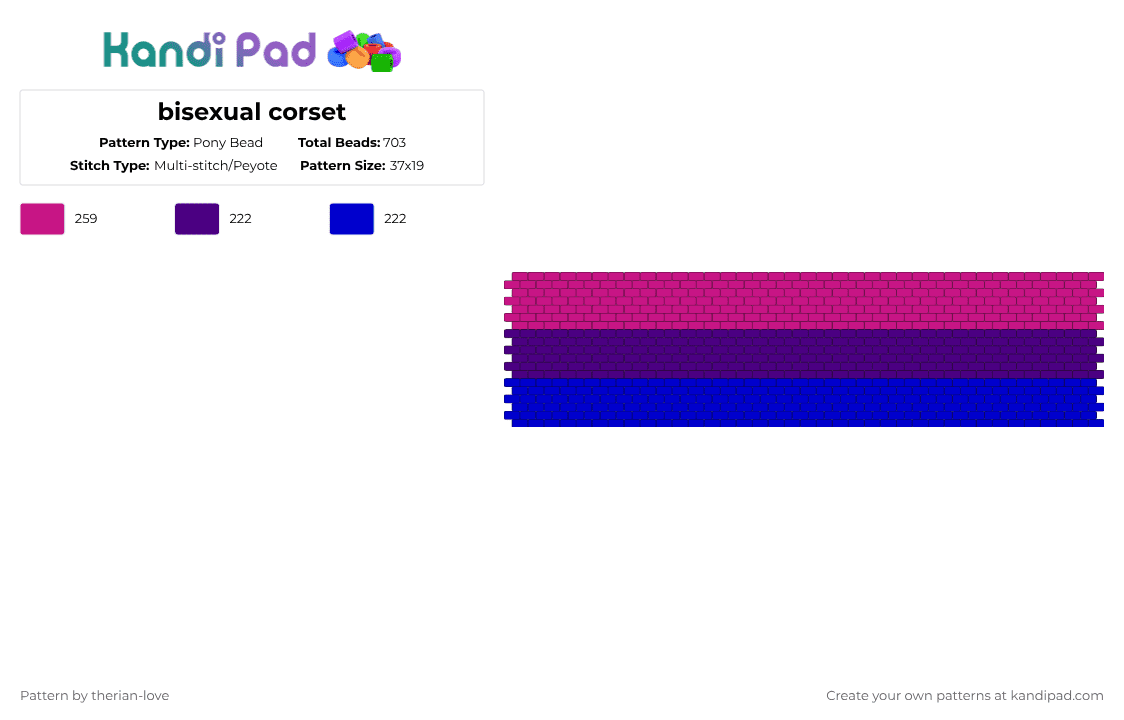 bisexual corset - Pony Bead Pattern by essa_nova_xp on Kandi Pad - pink,purple