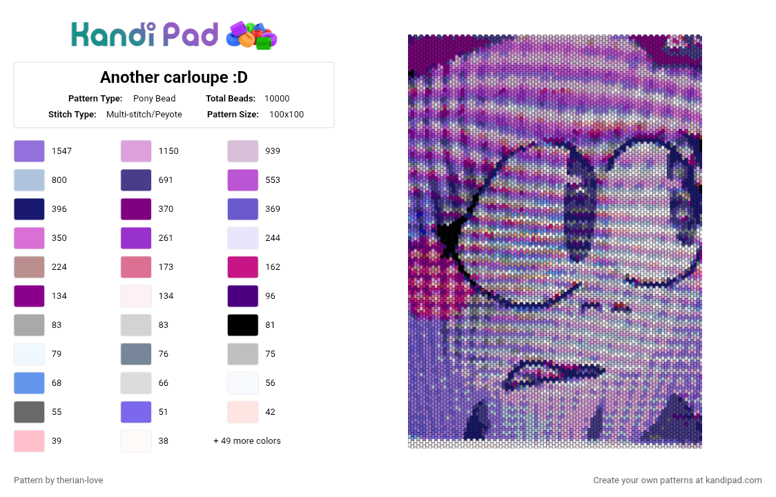 Another carloupe :D - Pony Bead Pattern by essa_nova_xp on Kandi Pad - 