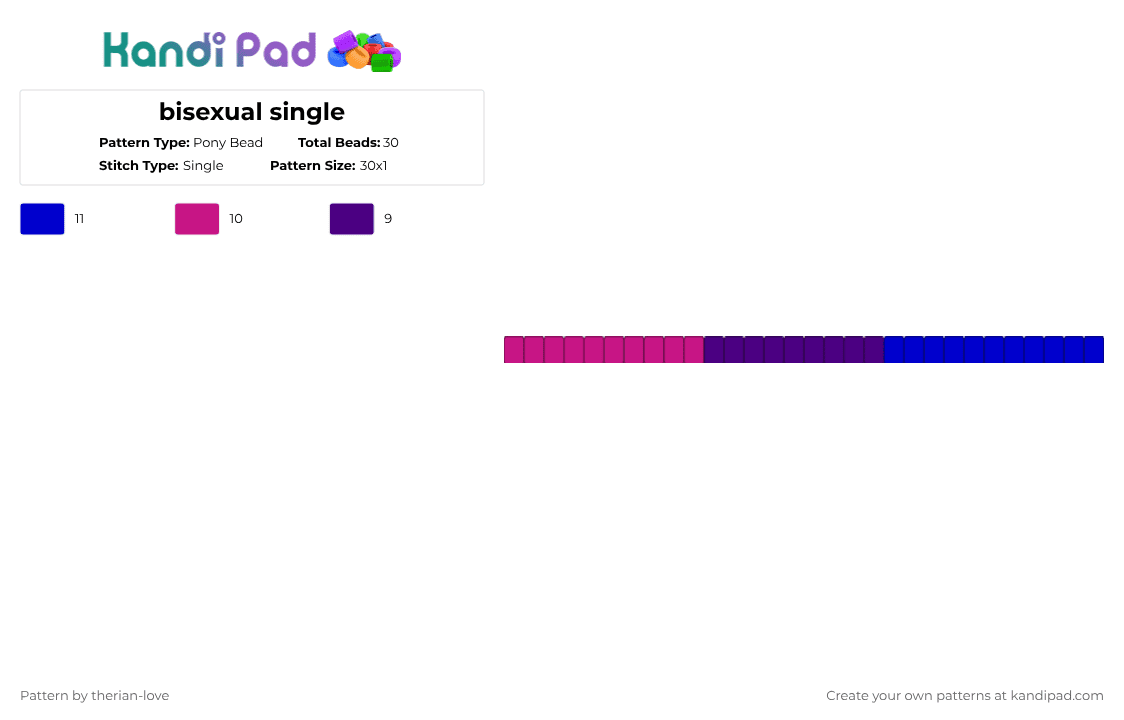 bisexual single - Pony Bead Pattern by essa_nova_xp on Kandi Pad - pink,purple