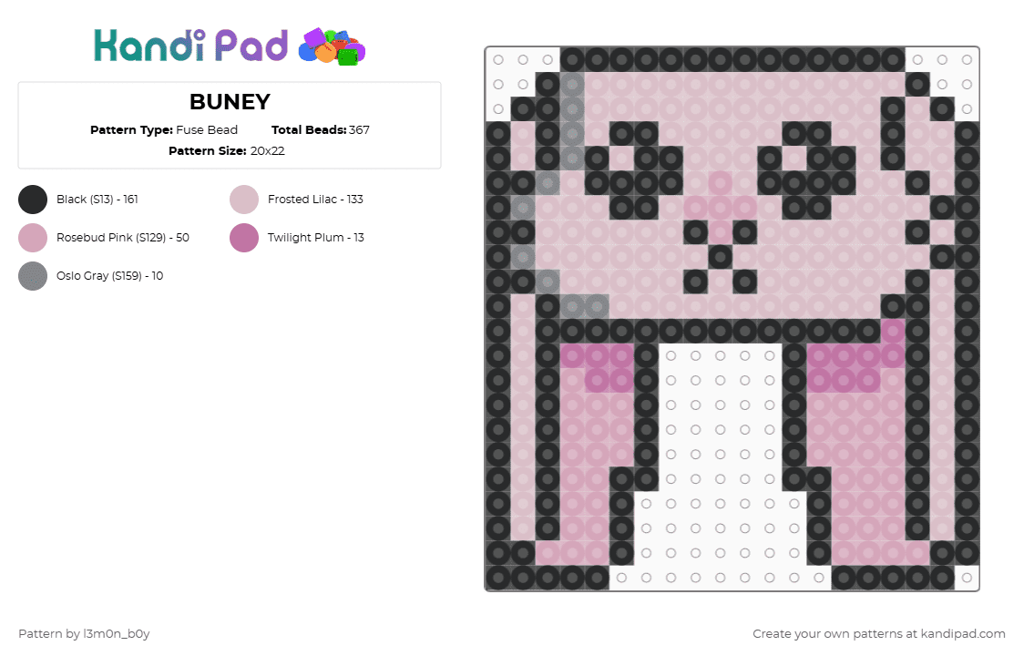 BUNEY - Fuse Bead Pattern by l3m0n_b0y on Kandi Pad - beige