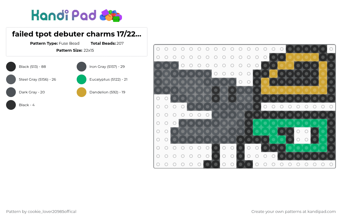 failed tpot debuter charms 17/22||| Scissors - Fuse Bead Pattern by cookie_lover20985offical on Kandi Pad - purple,gray,osc,objectshows,tpot