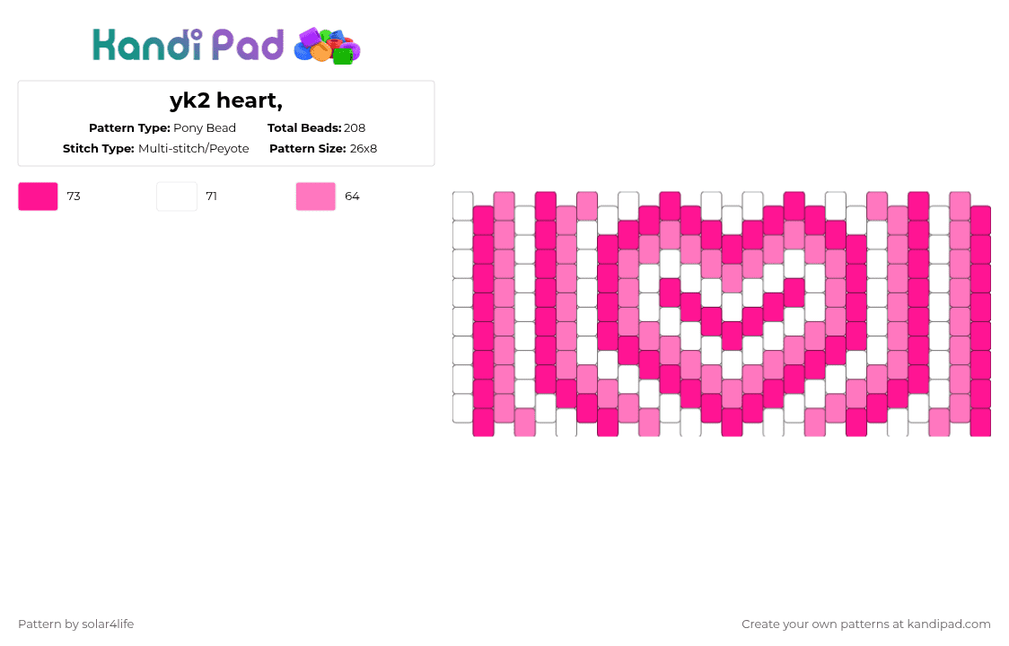 yk2 heart, - Pony Bead Pattern by deleted_user_621341 on Kandi Pad - 