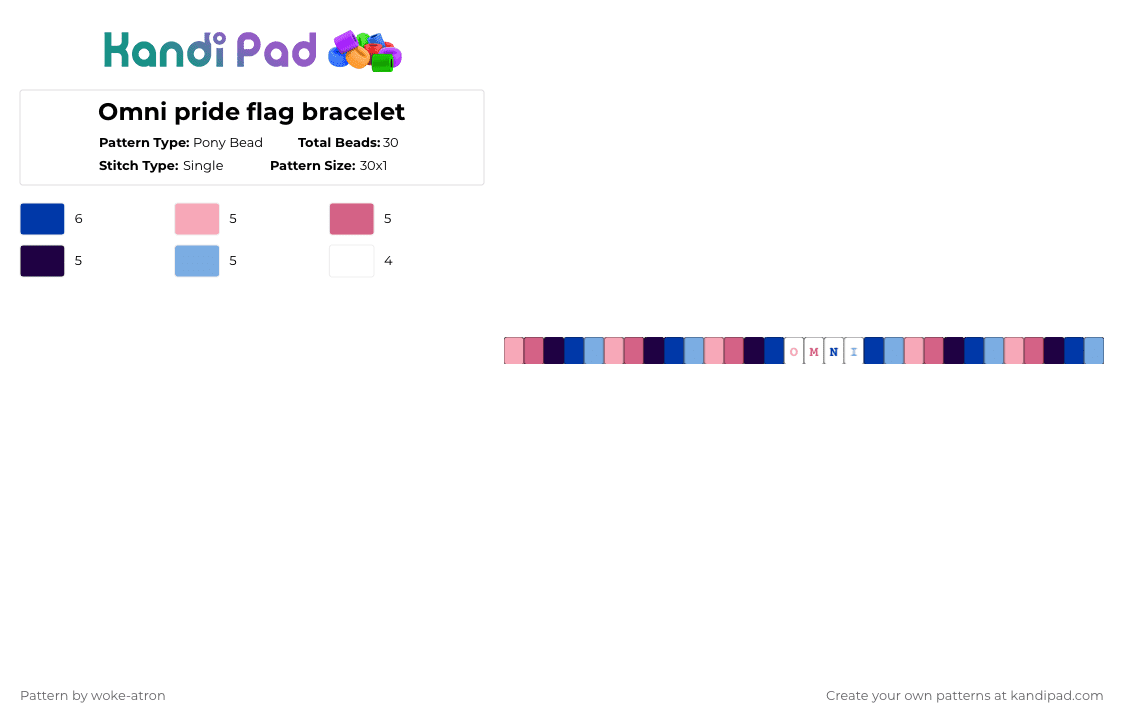 Omni pride flag bracelet - Pony Bead Pattern by woke-atron on Kandi Pad - pink,lgbt,lgbtq,lgbtqia,queer,omni,omnisexual