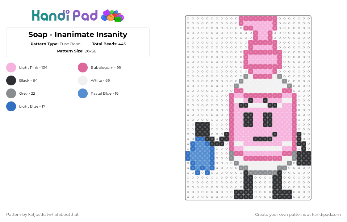 Soap - Inanimate Insanity Fuse Bead Pattern - Kandi Pad | Kandi ...