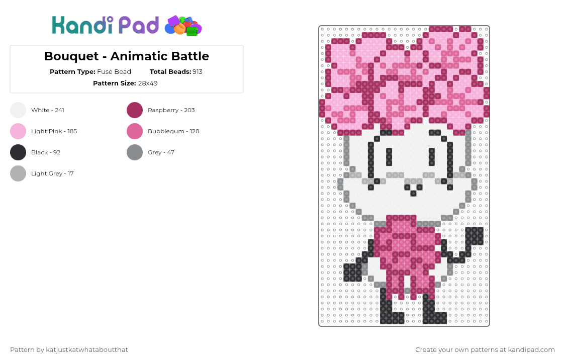 Bouquet - Animatic Battle - Fuse Bead Pattern by katjustkatwhataboutthat on Kandi Pad - pink,animatic battle,osc,object show