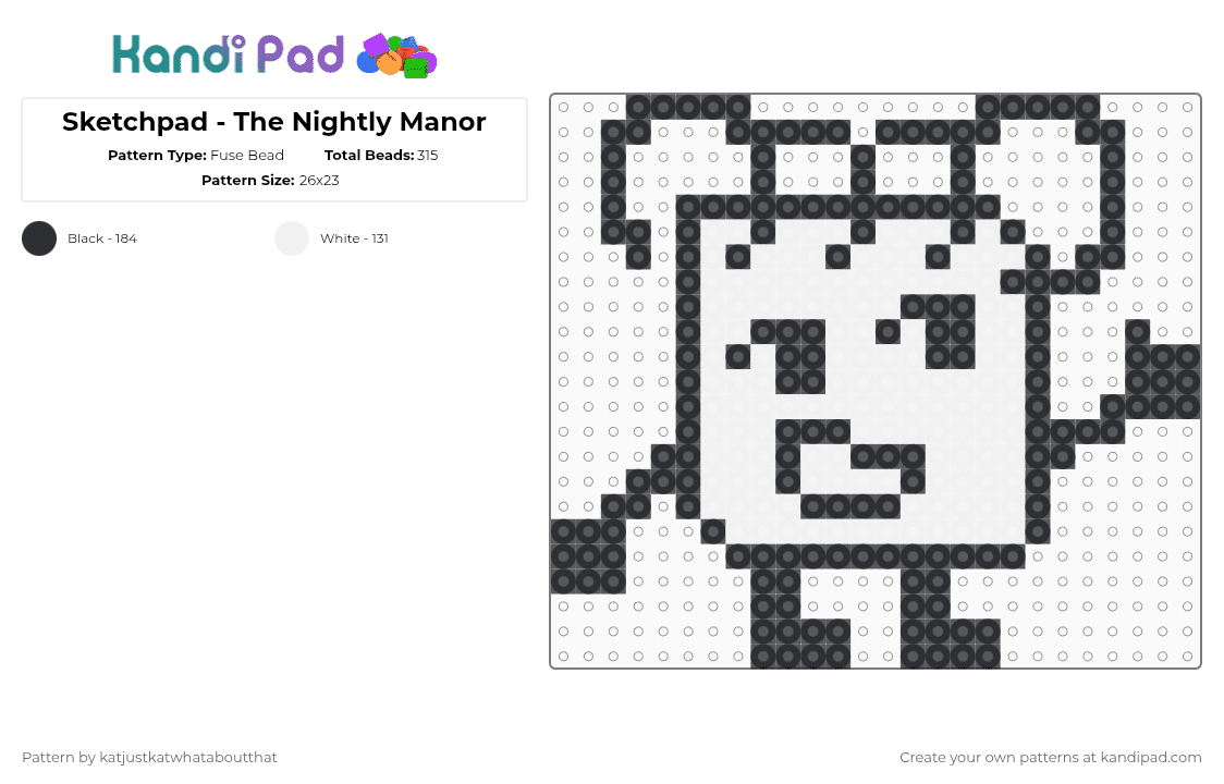 Sketchpad - The Nightly Manor - Fuse Bead Pattern by katjustkatwhataboutthat on Kandi Pad - 
