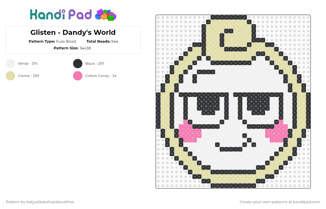 Glisten - Dandy\'s World - Fuse Bead Pattern by katjustkatwhataboutthat on Kandi Pad - 
