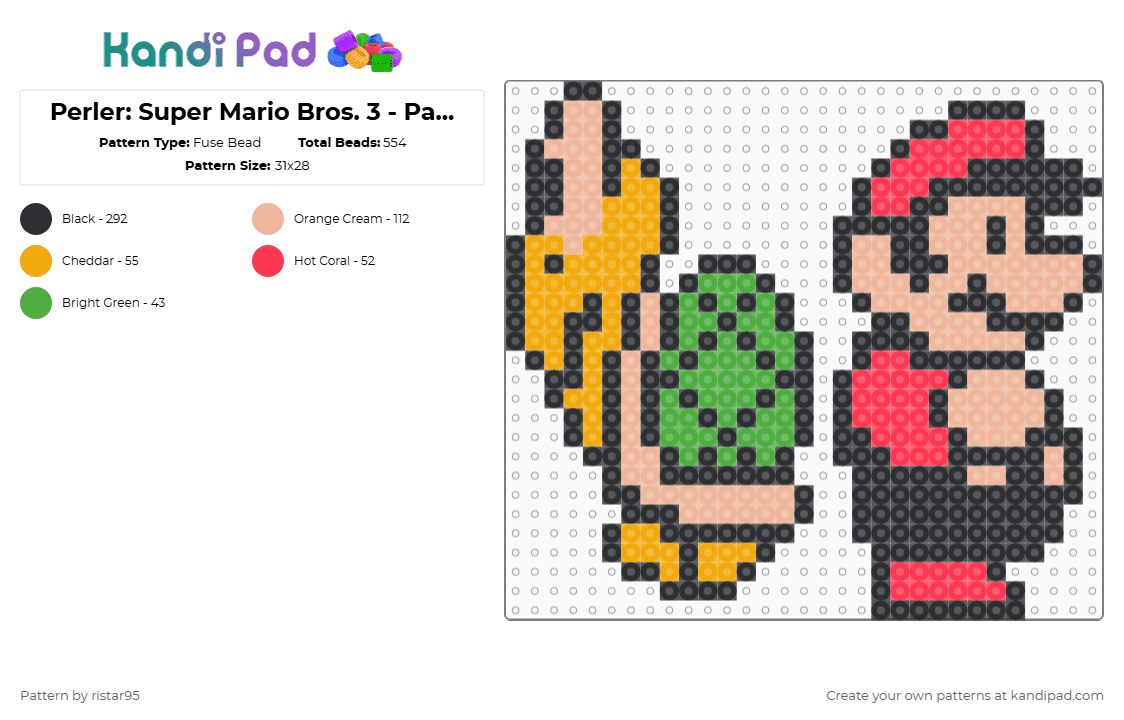 Perler: Super Mario Bros. 3 - Page 3 Fuse Bead Pattern - Kandi Pad ...