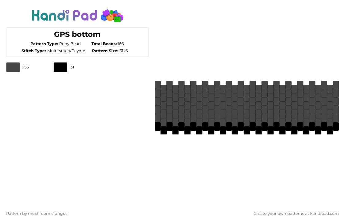 GPS bottom - Pony Bead Pattern by mushroomisfungus on Kandi Pad - brown