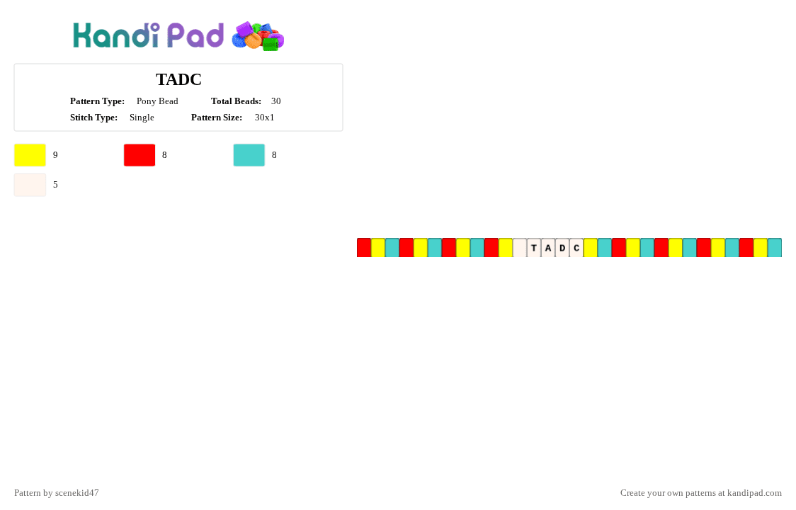 TADC - Pony Bead Pattern by sc3n3_qu33n_1ris on Kandi Pad - light blue, red, tadc, theamazingdigitalcircus, yellow