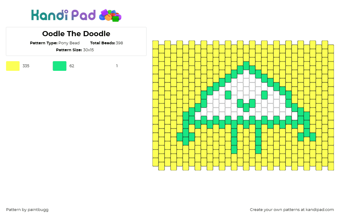 Oodle The Doodle - Pony Bead Pattern by paintbugg on Kandi Pad - oodle the doodle,animated inanimate battle,character,geometric,panel,cute,simple