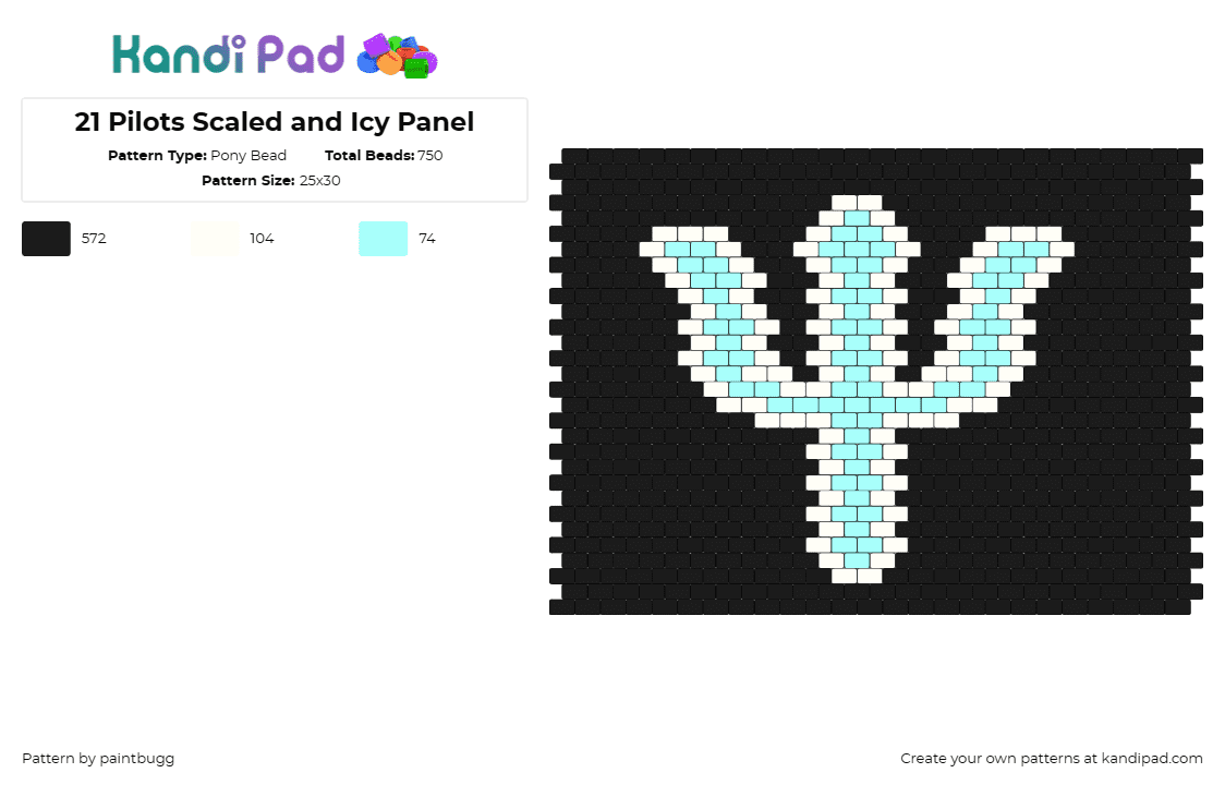 21 Pilots Scaled and Icy Panel - Pony Bead Pattern by paintbugg on Kandi Pad - twenty one pilots,band,album,music,panel,light blue,black
