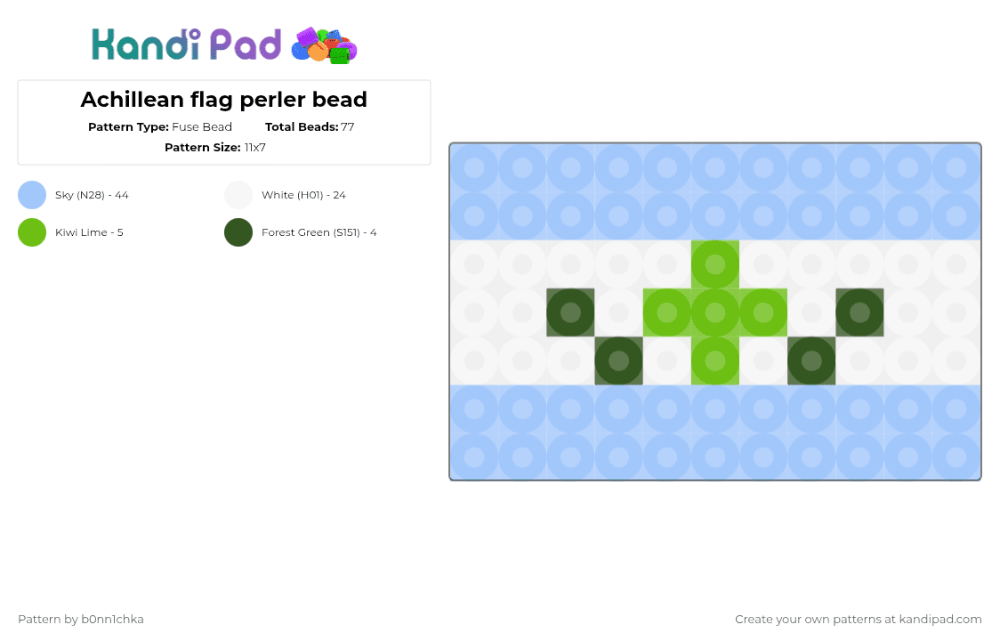 Achillean flag perler bead - Fuse Bead Pattern by b0nn1chka on Kandi Pad - light blue,pride,lgbt,lgbtq,achillean