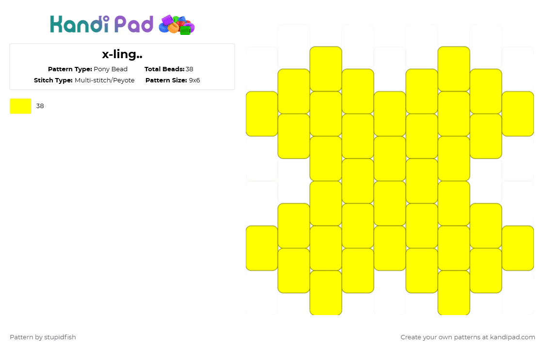x-ling.. - Pony Bead Pattern by stupidfish on Kandi Pad - yellow