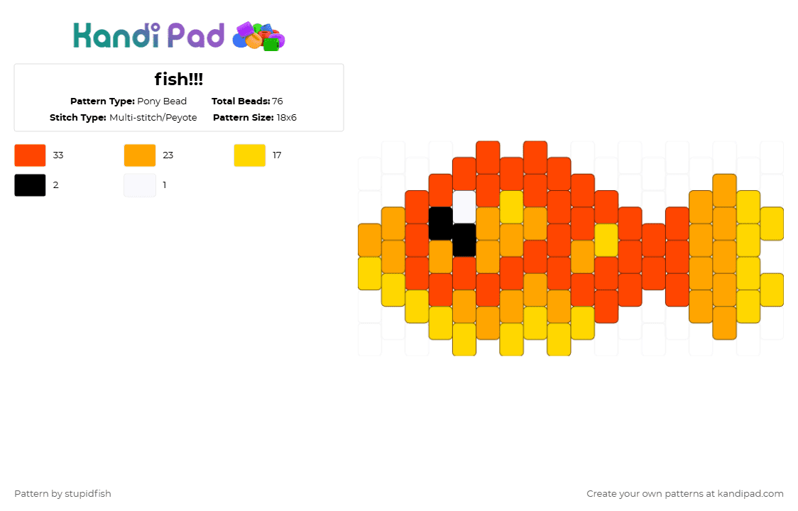 fish!!! - Pony Bead Pattern by stupidfish on Kandi Pad - red