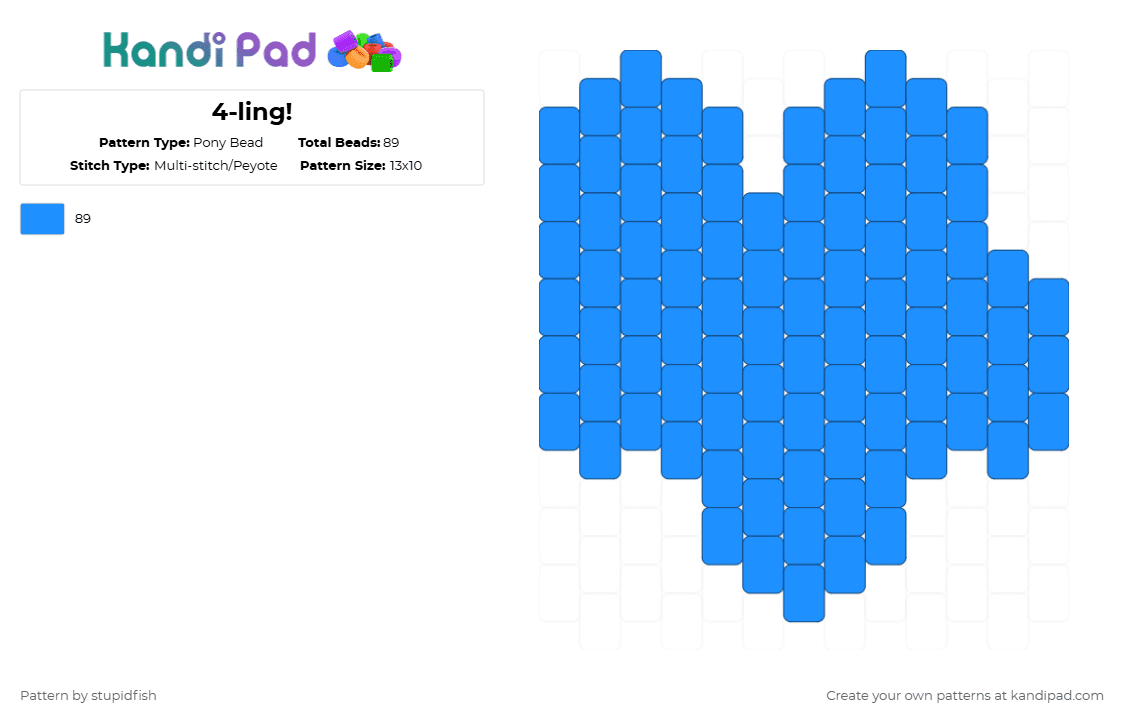 4-ling! - Pony Bead Pattern by stupidfish on Kandi Pad - light blue