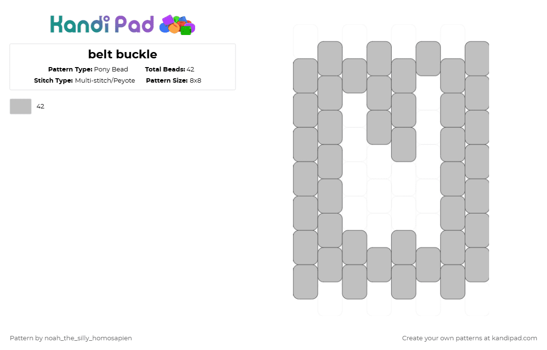 belt buckle - Pony Bead Pattern by noah_the_silly_homosapien on Kandi Pad - beige