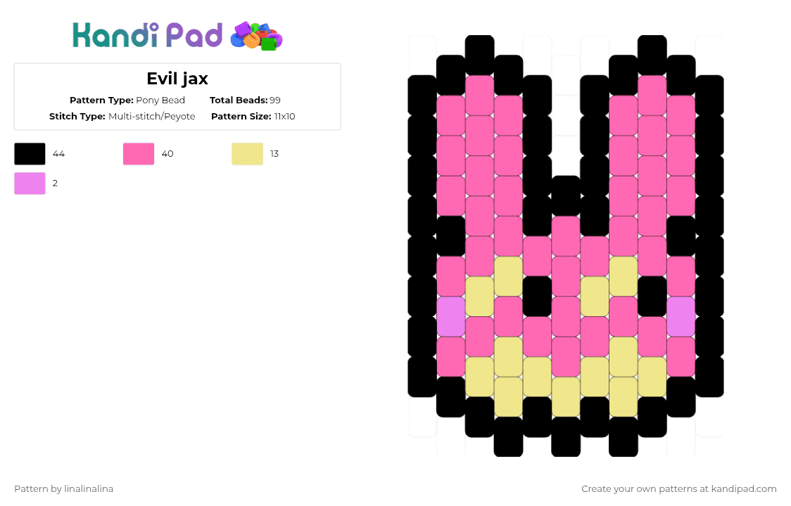 Evil jax - Pony Bead Pattern by linalinalina on Kandi Pad - pink