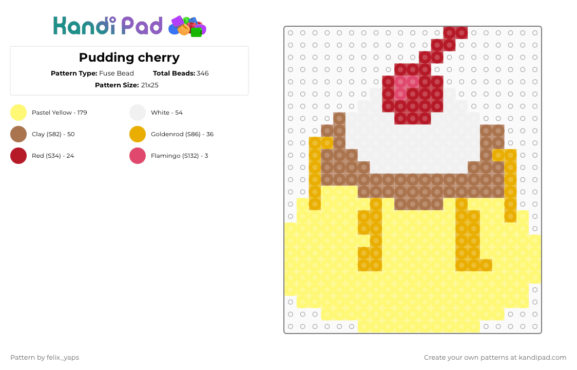 Pudding cherry - Fuse Bead Pattern by felix_yaps on Kandi Pad - yellow