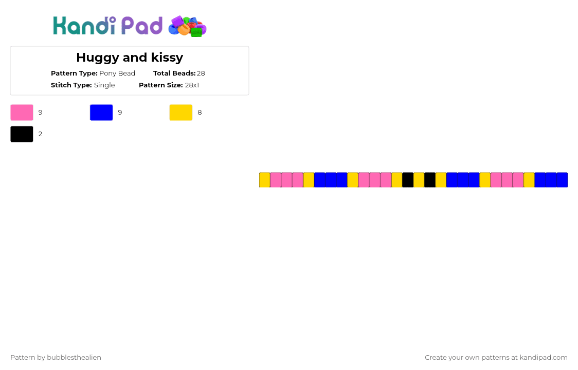 Huggy and kissy - Pony Bead Pattern by bubblesthealien on Kandi Pad - pink,purple,ppt,poppy playtime,huggy wuggy,kissy missy