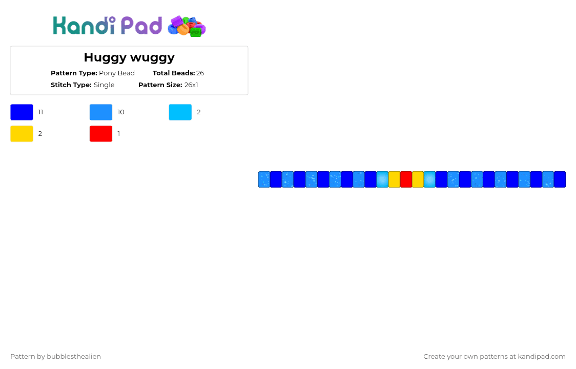 Huggy wuggy - Pony Bead Pattern by bubblesthealien on Kandi Pad - light blue,purple,ppt,poppy playtime,huggy wuggy